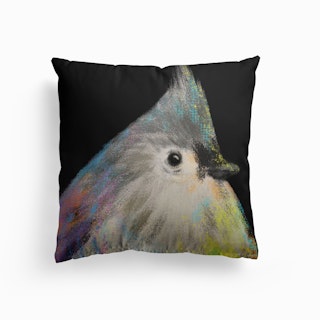 Tufted Titmouse Bird Canvas Cushion