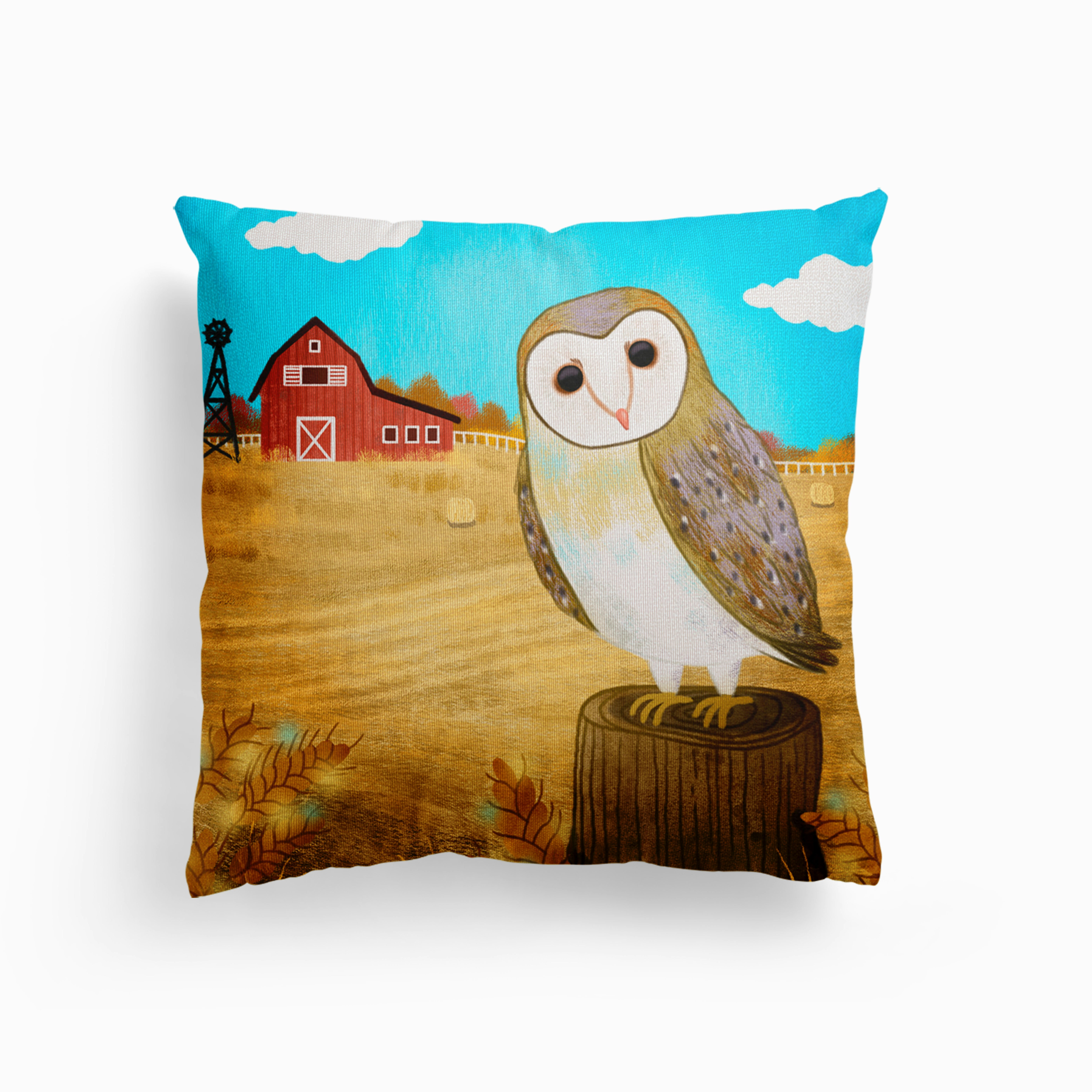 Barn Owl Canvas Kissen