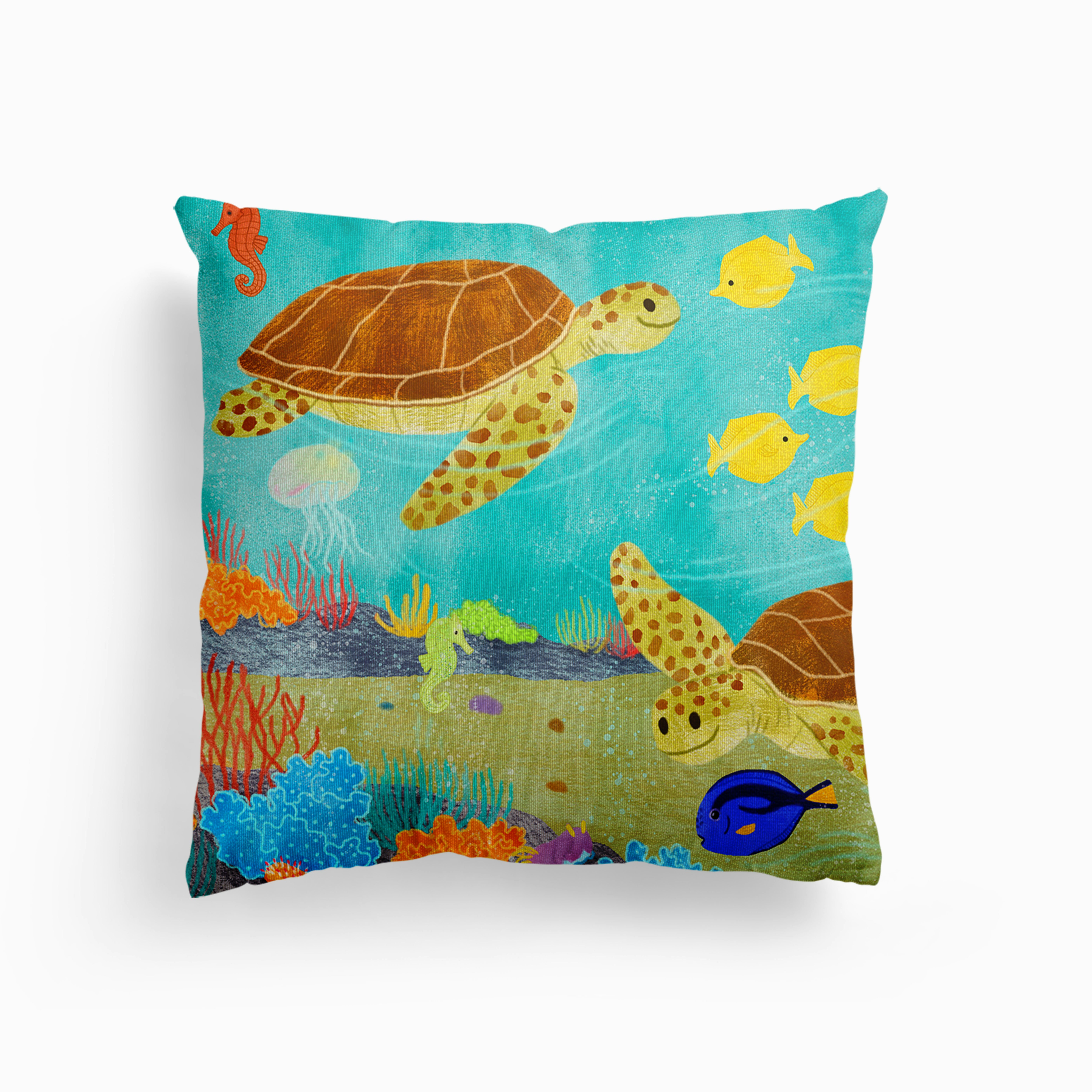 Sea Turtles And Ocean Friends Canvas Kissen