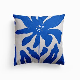 Blue Flower Collection 4 Canvas Cushion