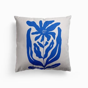 Blue Flower Collection 3 Canvas Cushion