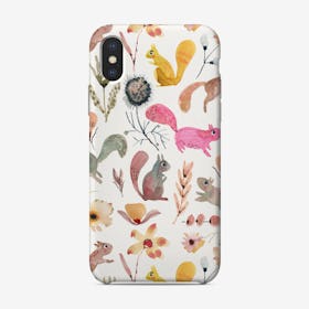 Woodlands Squirrel White Phone Case