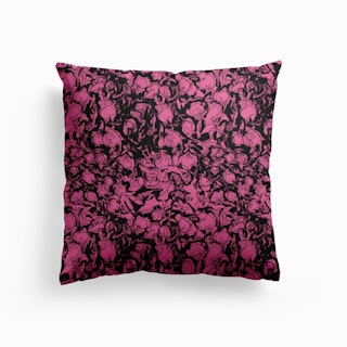 Hot Pink Roses Canvas Cushion