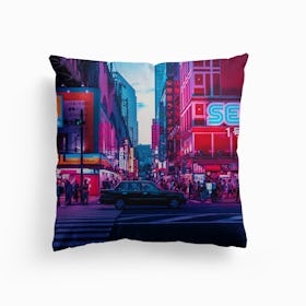 Akihabara Dusk Canvas Cushion