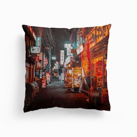Warmth From The Neon Lights Canvas Cushion