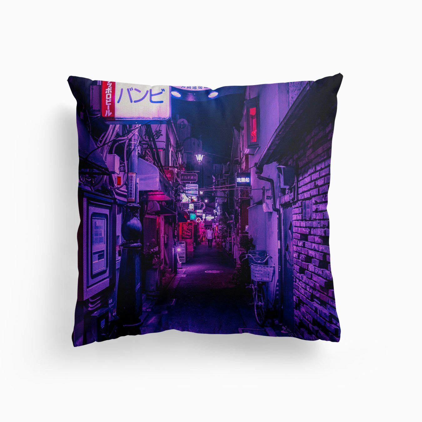 Purple Hues Of Golen Gai Canvas Kissen