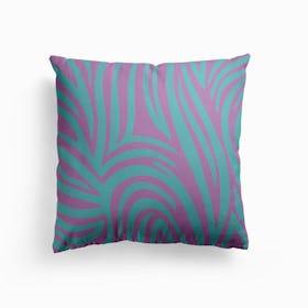 Aqua Tiger Canvas Cushion
