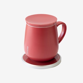Ui Mug & Heater / Wireless Charger Set - Coral Red