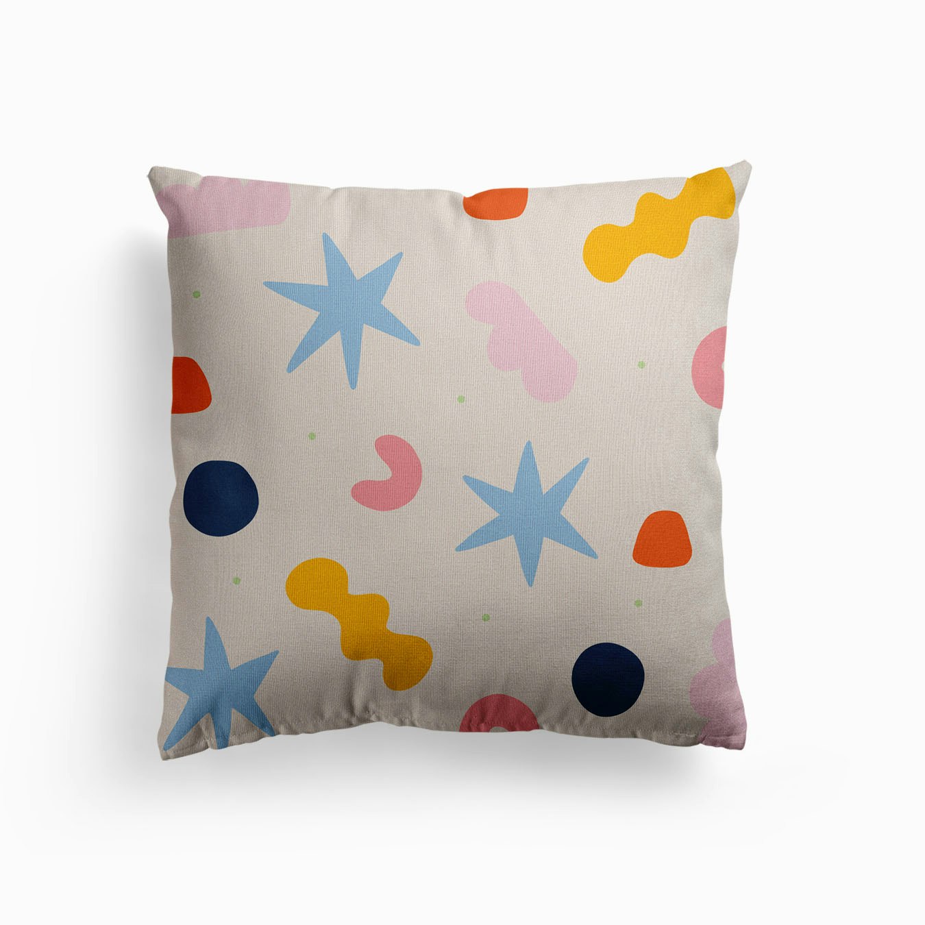 Yellow Almond Stars Canvas Cushion by Fredi Maria
