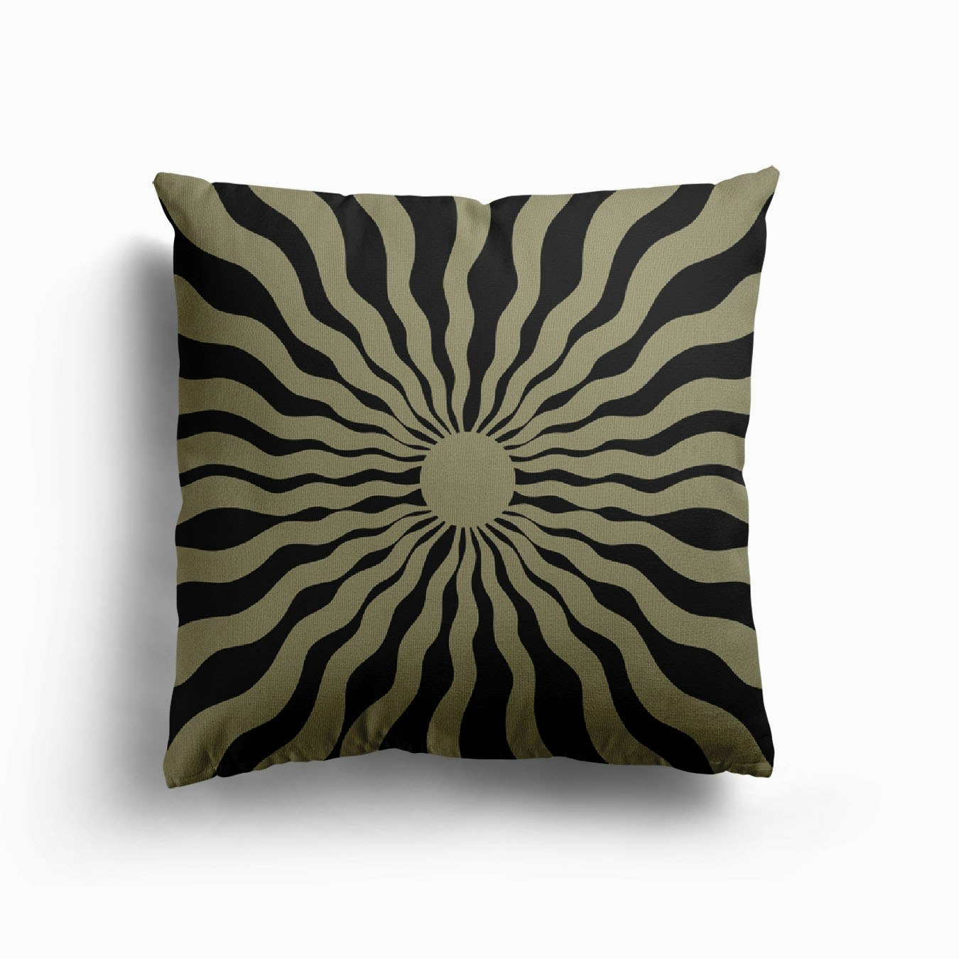 Sun Rays Black Canvas Kissen