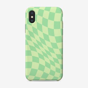 Checkered Swirl Green Phone Case