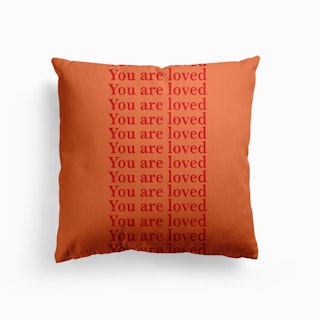 You Are Loved Orange Canvas Cushion