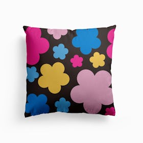 Floral Dark Canvas Cushion