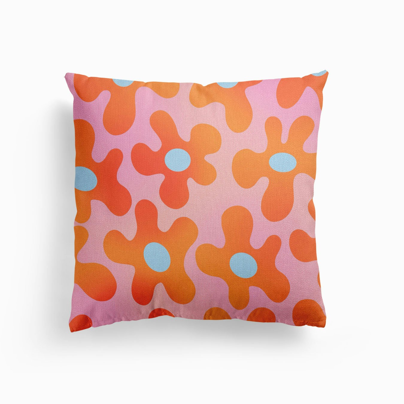 Flowers Orange Pink Canvas Kissen