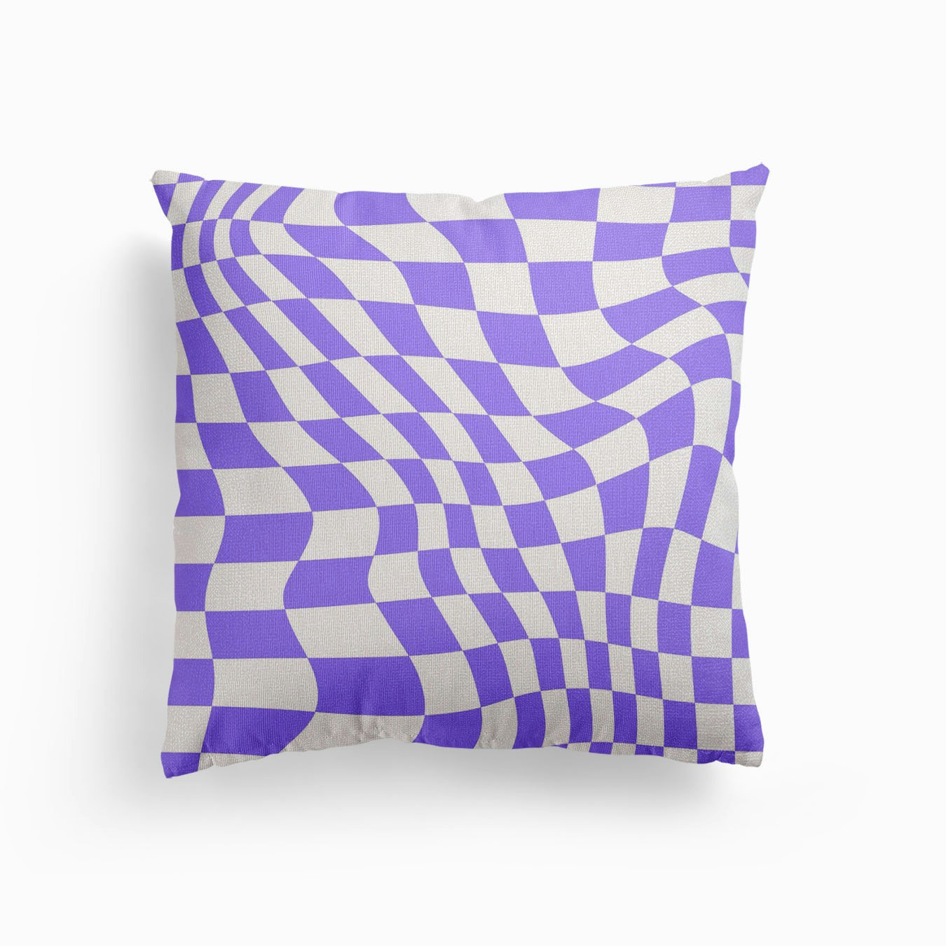 Warped Checker Purple Canvas Cuscino