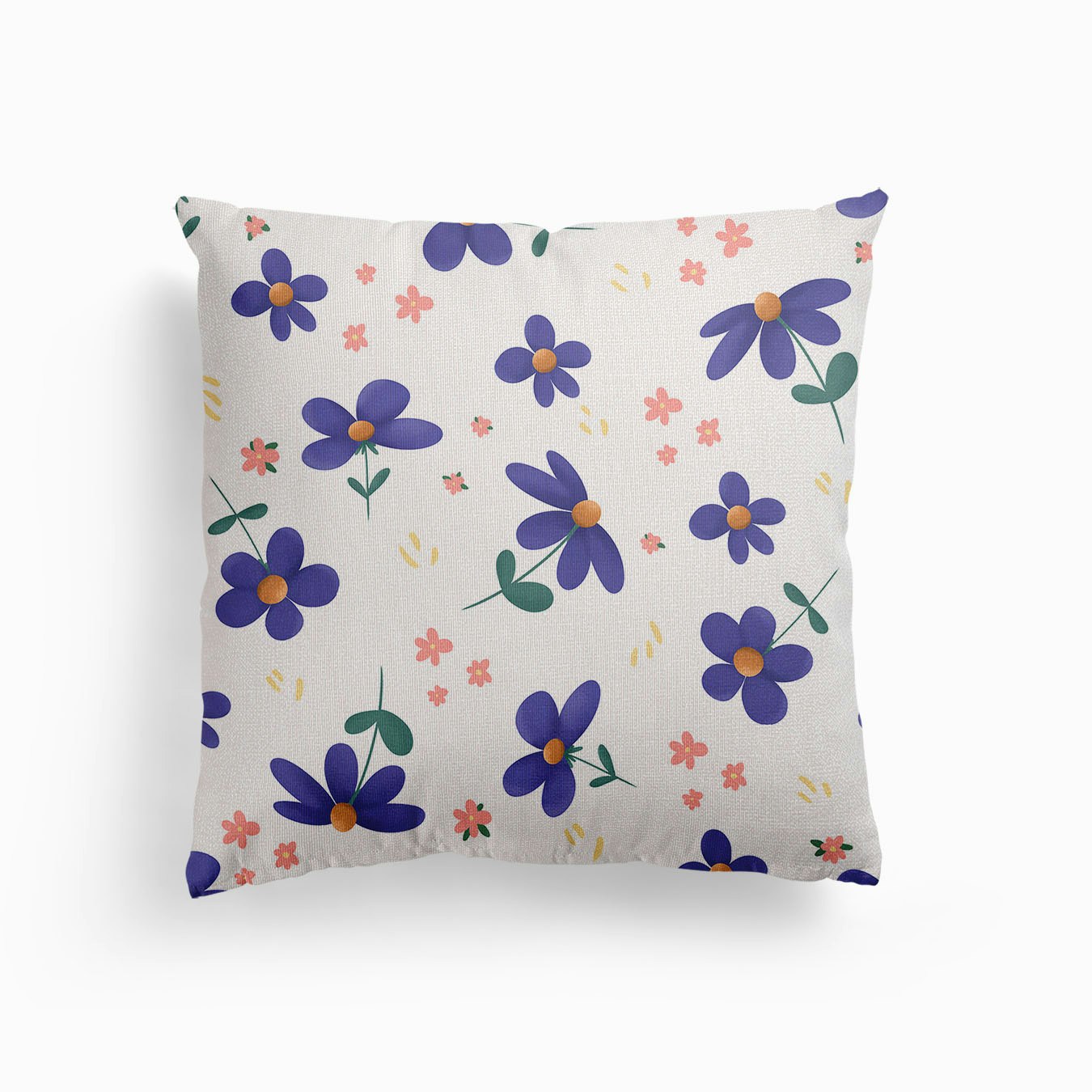 Deep Purple Flowers Canvas Cushion by Gush Art Studio