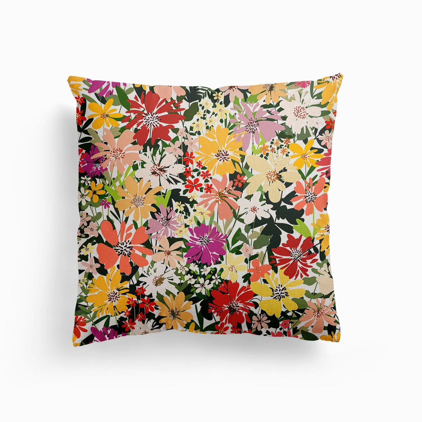 Colorful Flowers Canvas Cuscino
