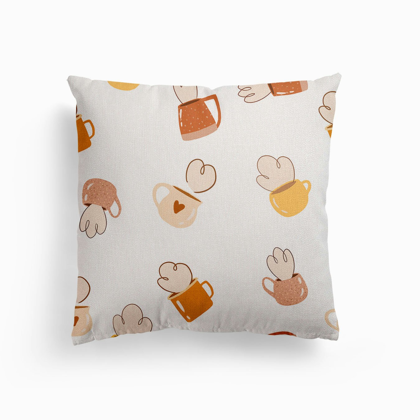 Cups Canvas Cushion by Gush Art Studio