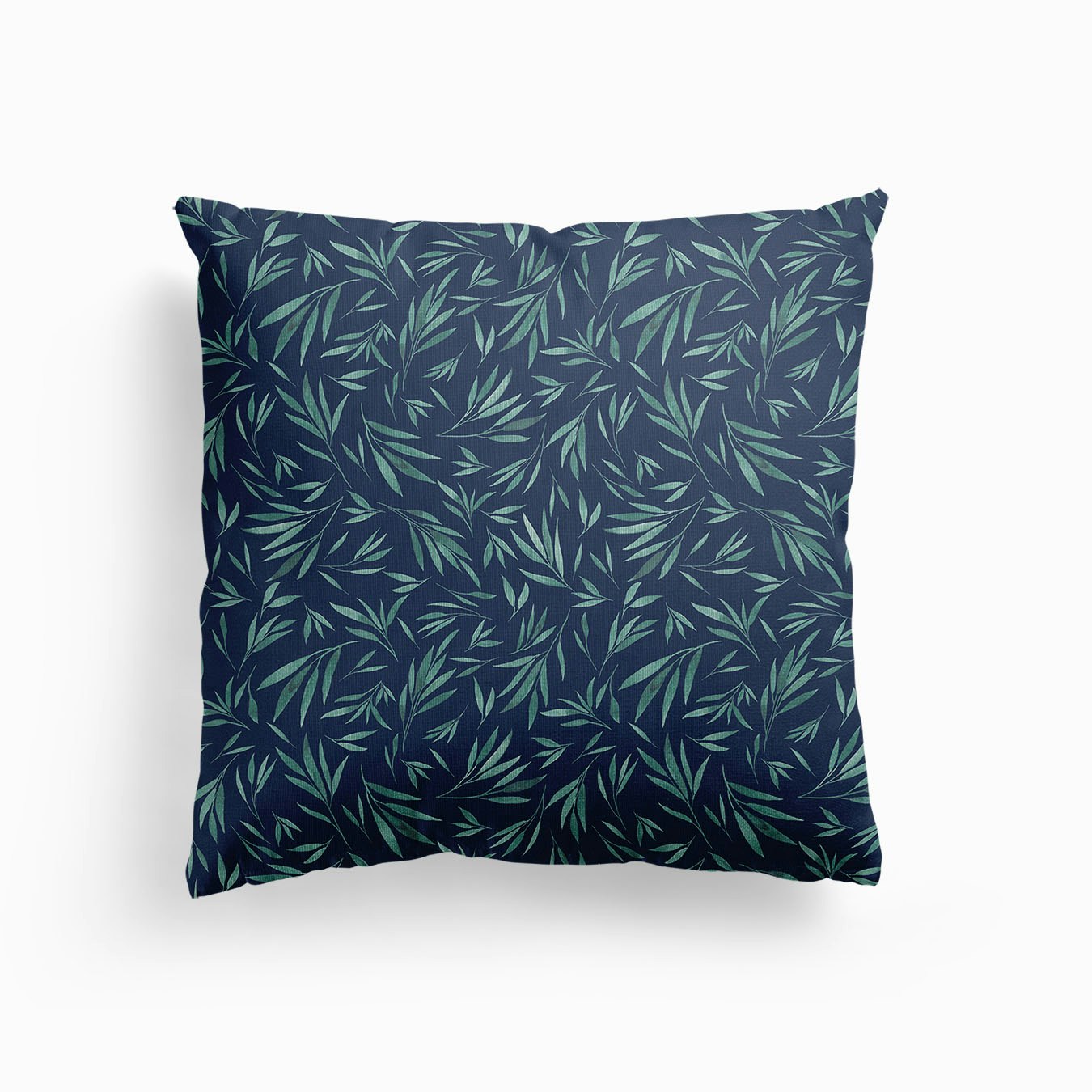 Green Leaves Pattern Canvas Coussin
