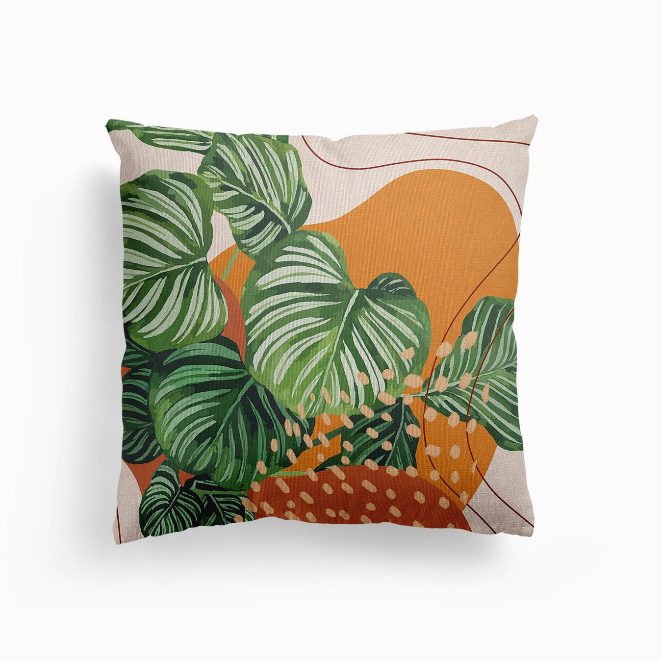 Modern Calahea Orbifolia Canvas Kissen