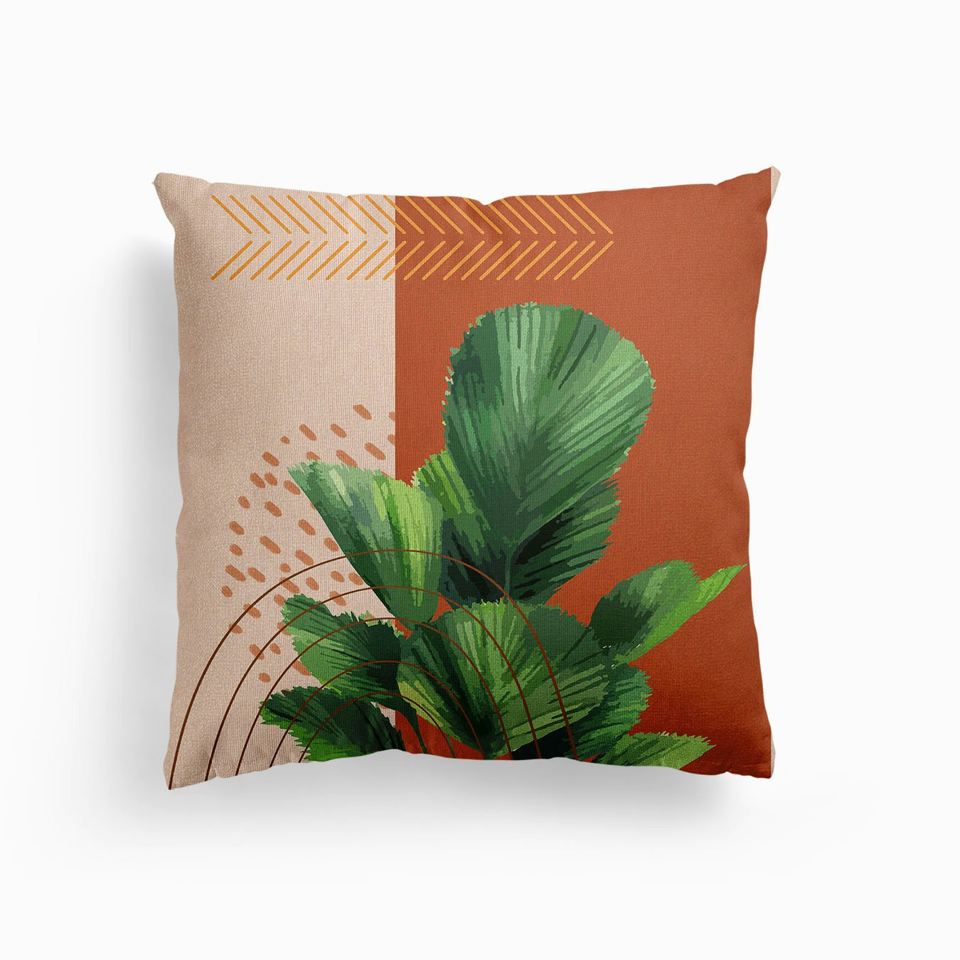 Modern Palm Plant Canvas Kissen