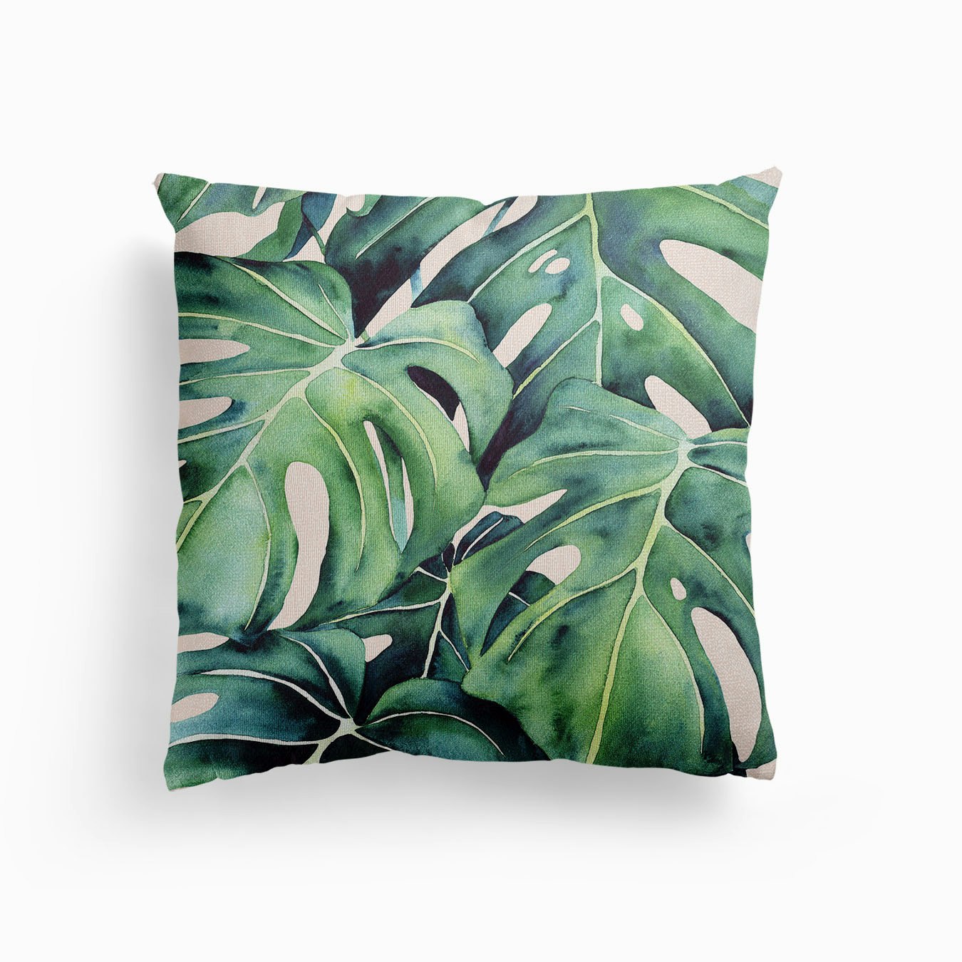 Monstera Leaves 1 Canvas Coussin