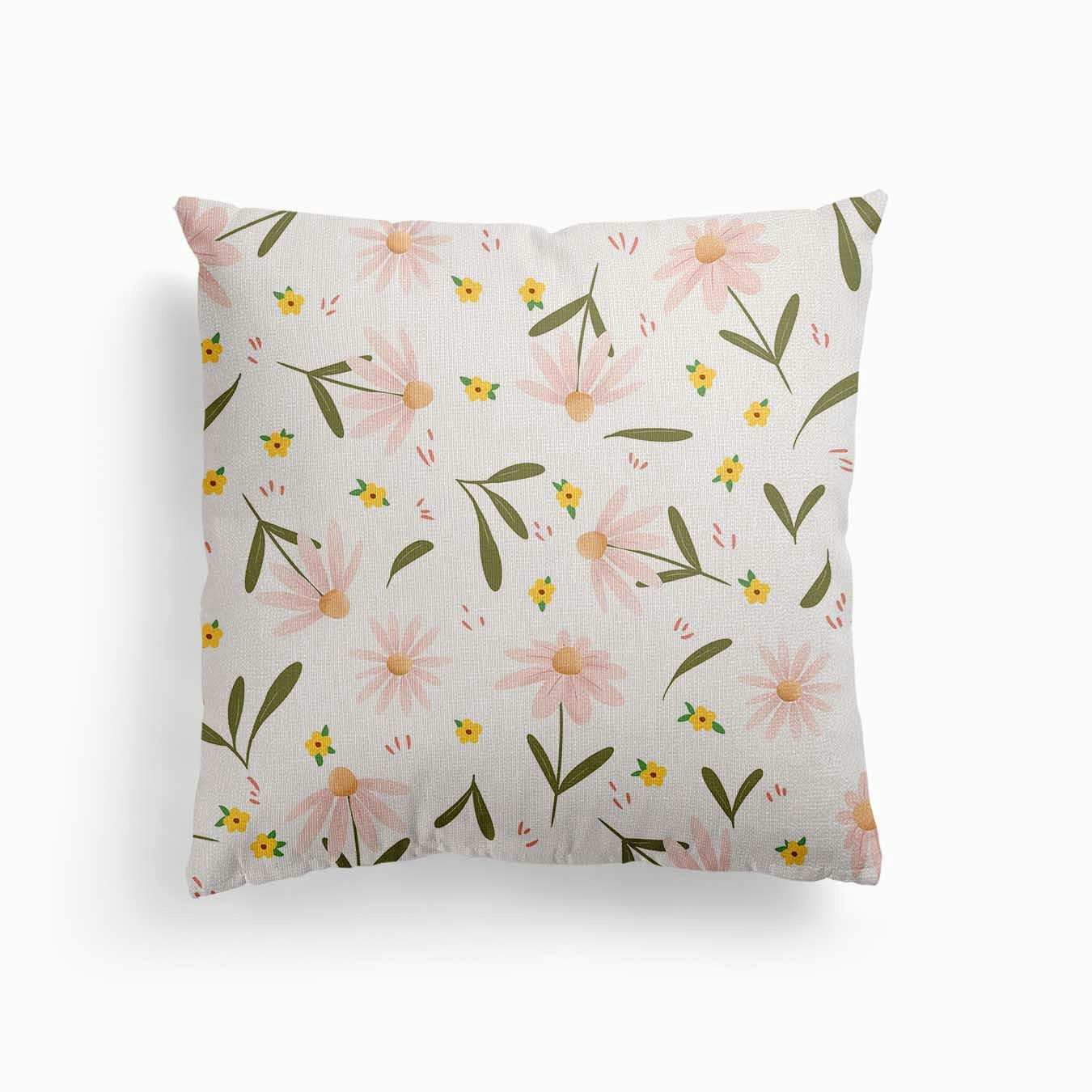 Pink Flowers 3 Canvas Coussin