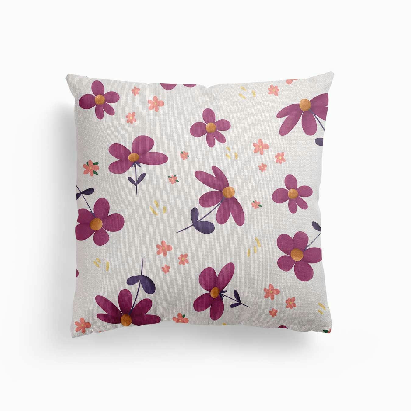 Purple Flowers Canvas Cojín
