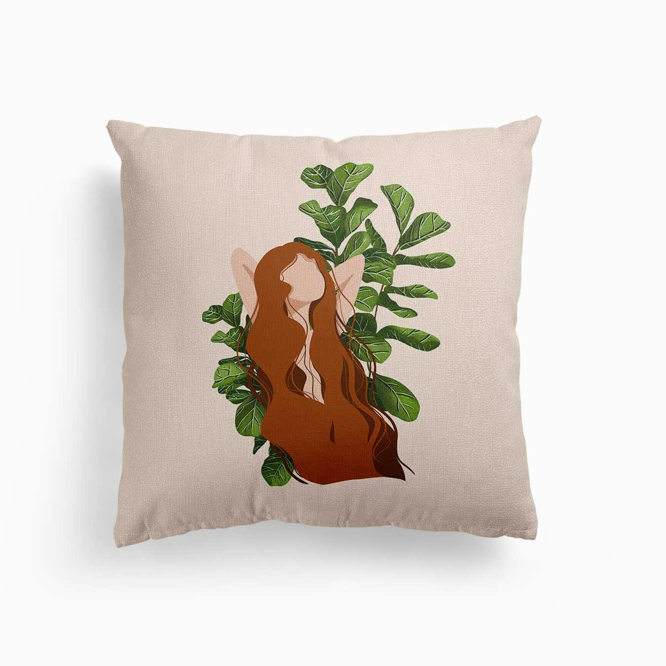 Sierra Botanical Fairy Canvas Cushion by Gush Art Studio