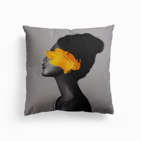 Yellow Girl Canvas Cushion