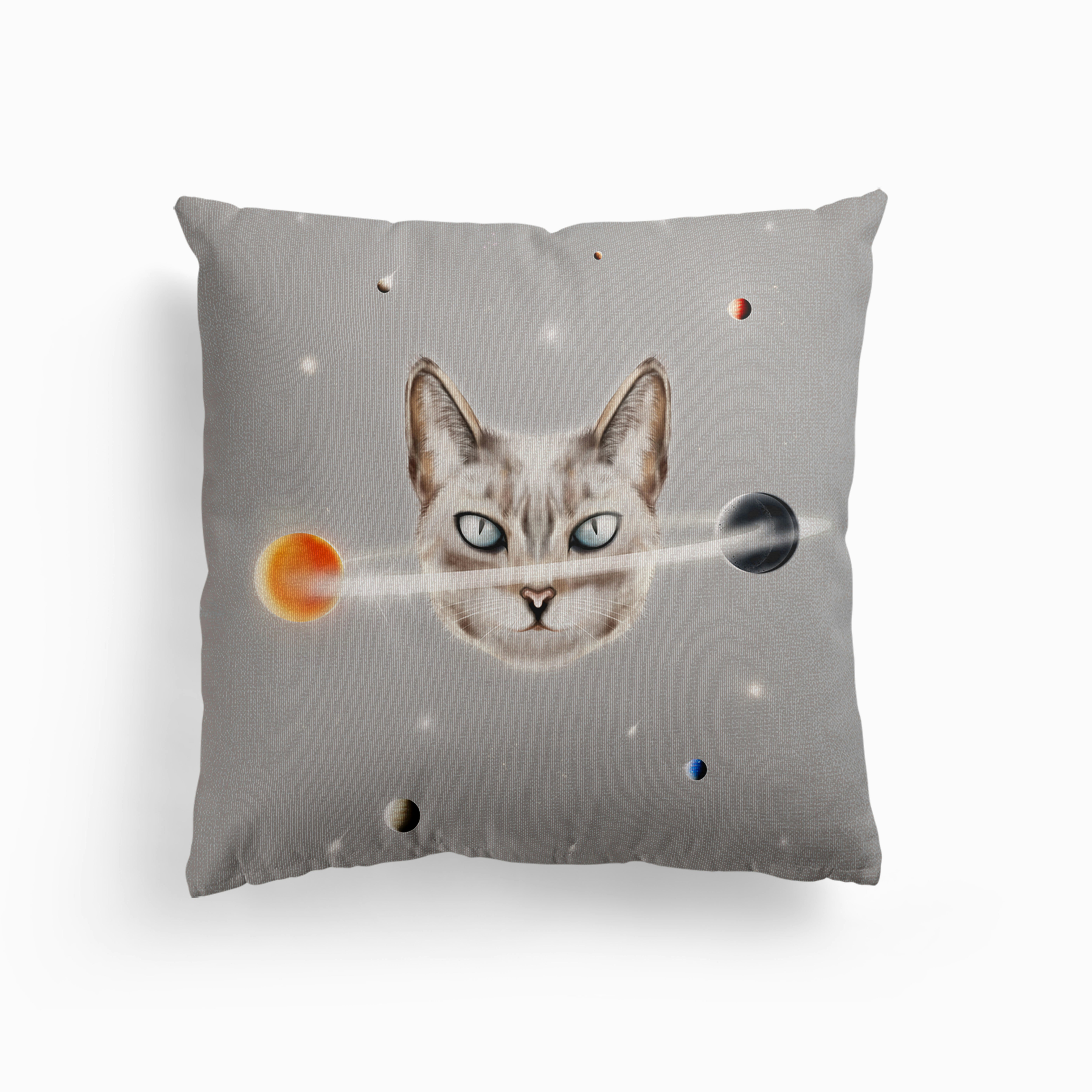 Cat Planet Canvas Kissen