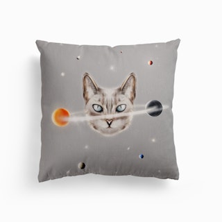 Cat Planet Canvas Cushion