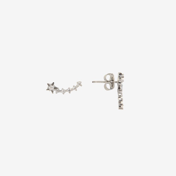 White Gold Shooting Star Stud Earrings By Dose Of Rose Fy White Gold Shooting Star Stud Earrings By Dose Of Rose