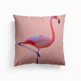Flamingo Pink Canvas Cushion