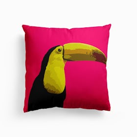 Toucan Pink Canvas Cushion