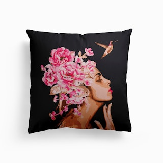 Flower Girl Canvas Cushion