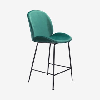 Miles Counter Chair - Green - Velvet