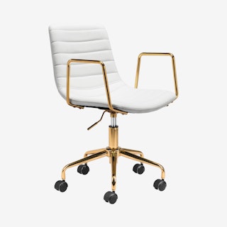 Eric Office Chair - White - Velvet