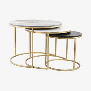 Franco Nesting Coffee Tables - Brass - Set of 3