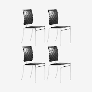 Criss Cross Dining Chairs - Black - Set of 4