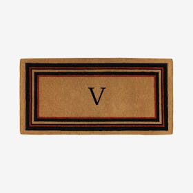 Letter V - Extra-thick Esquire Monogram Doormat