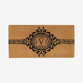 Letter V - Extra-thick Garbo Monogram Doormat