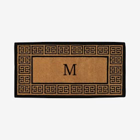 Letter M - Extra-thick Grecian Monogram Doormat