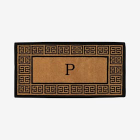 Letter P - Extra-thick Grecian Monogram Doormat