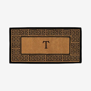Letter T - Extra-thick Grecian Monogram Doormat