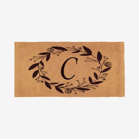 Letter C - Black Rose Doormat