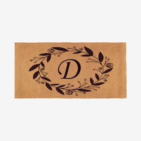 Letter D - Black Rose Doormat