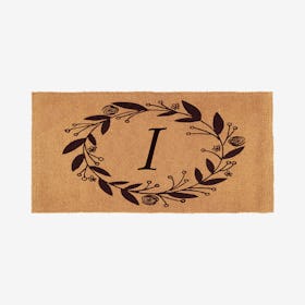 Letter I - Black Rose Doormat