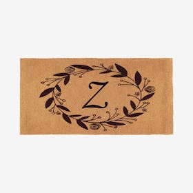 Letter Z - Black Rose Doormat