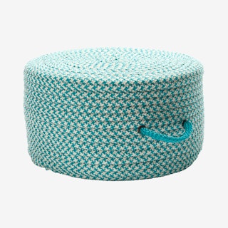 Houndstooth Pouf - Turquoise